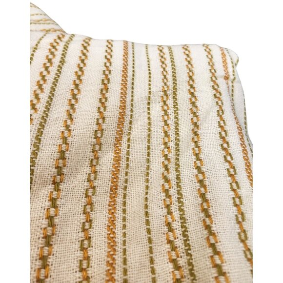 Vintage 60s-70s Woven Stripe Fabric 2 Pieces Material Retro Textile Home Decor - Picture 2 of 10